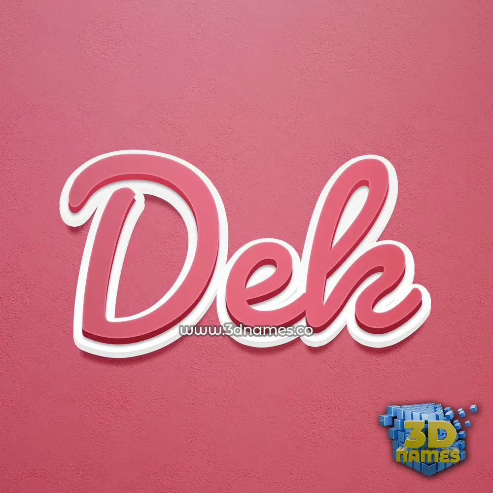 dek in Red Scribble style - 3D name wallpaper