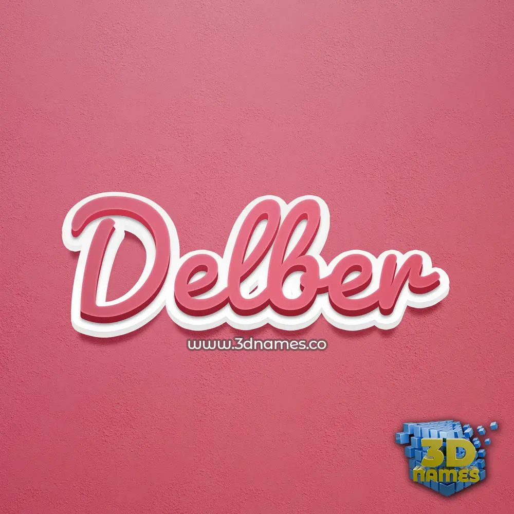 delber in Red Scribble style - 3D name wallpaper