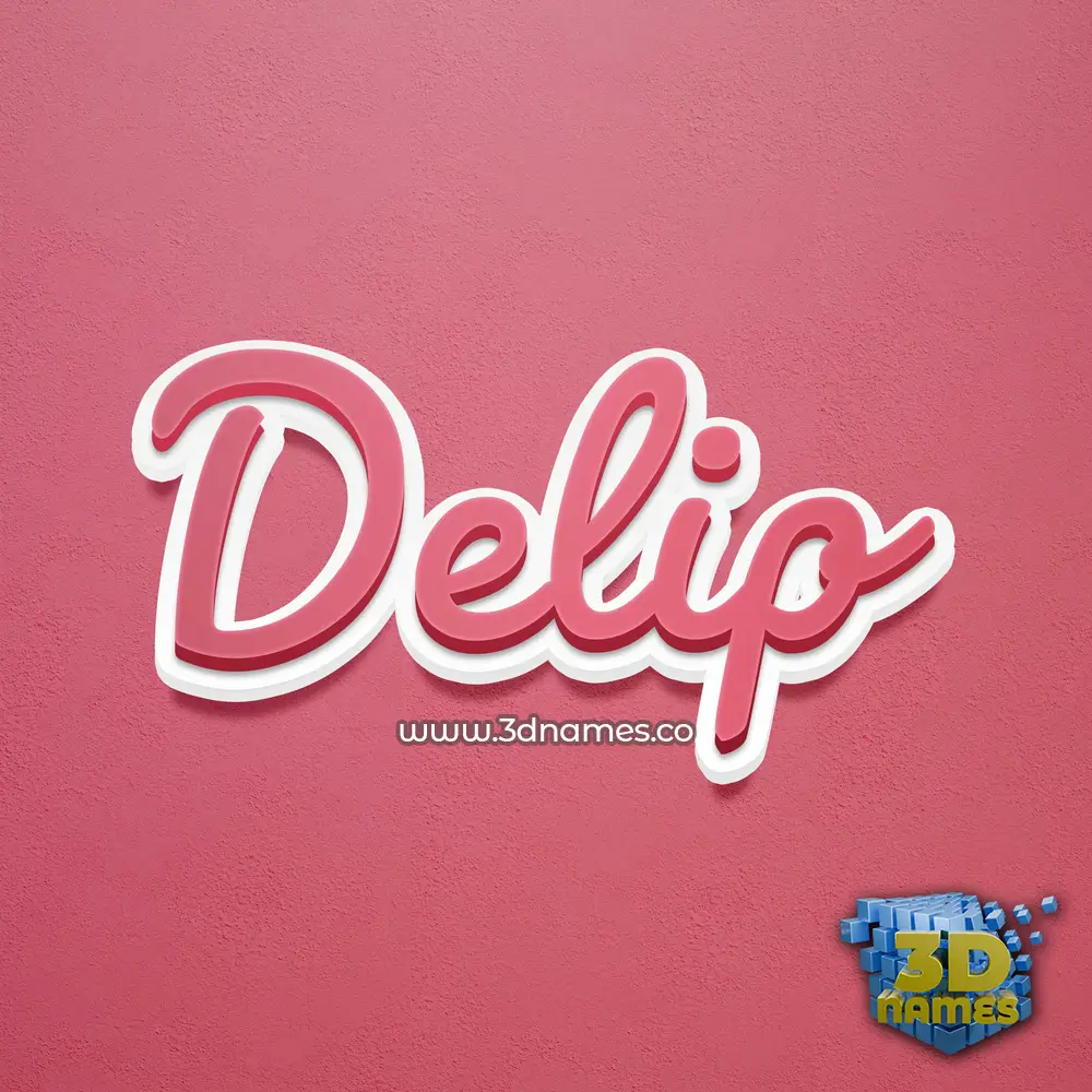 delip in Red Scribble style - 3D name wallpaper