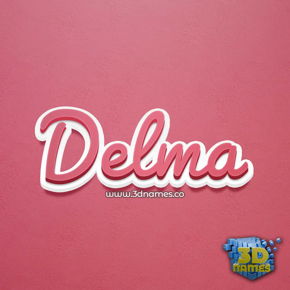 delma in Red Scribble style - 3D name wallpaper