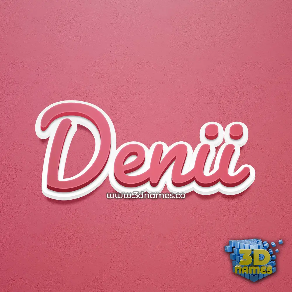 denii in Red Scribble style - 3D name wallpaper