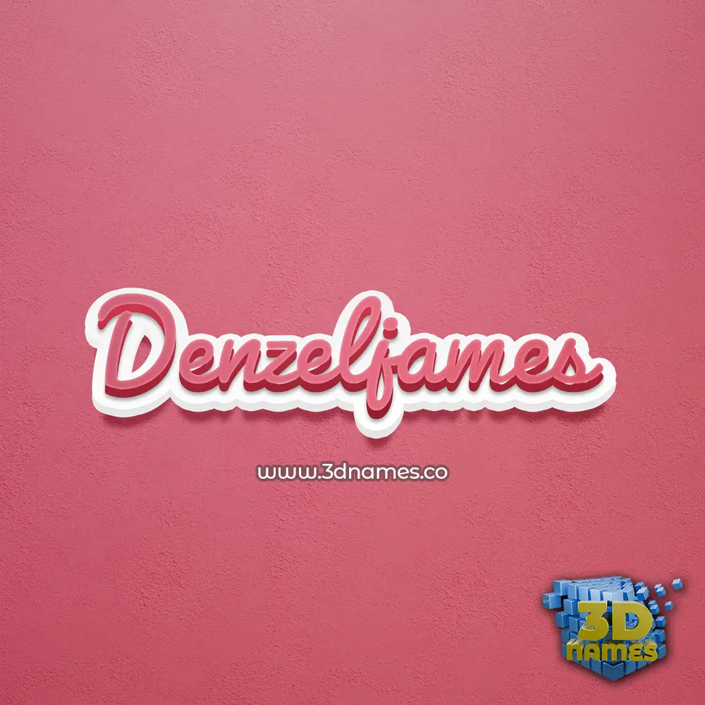 denzeljames in Red Scribble style - 3D name wallpaper