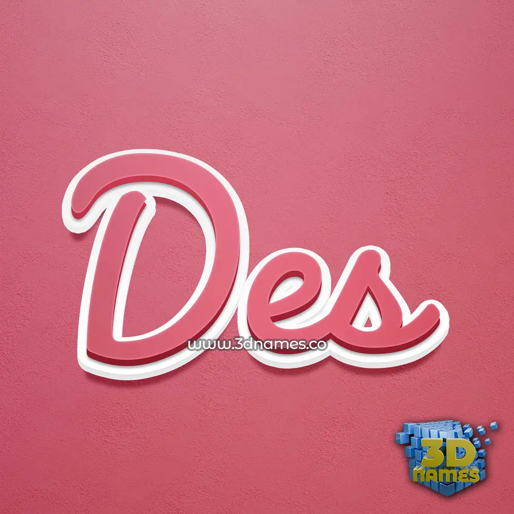 des in Red Scribble style - 3D name wallpaper des in Red Scribble style - 3D name wallpaper