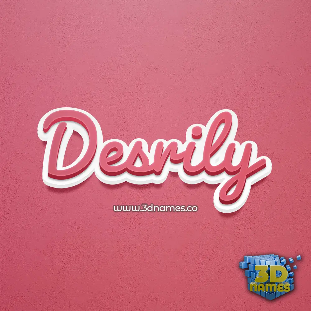 desrily in Red Scribble style - 3D name wallpaper