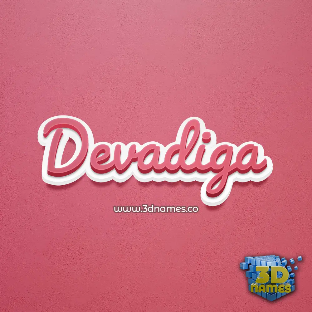 devadiga in Red Scribble style - 3D name wallpaper