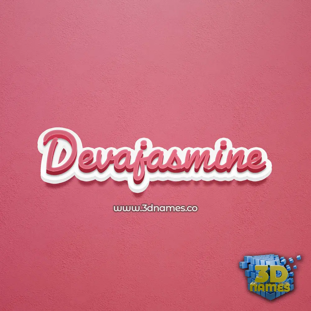 devajasmine in Red Scribble style - 3D name wallpaper