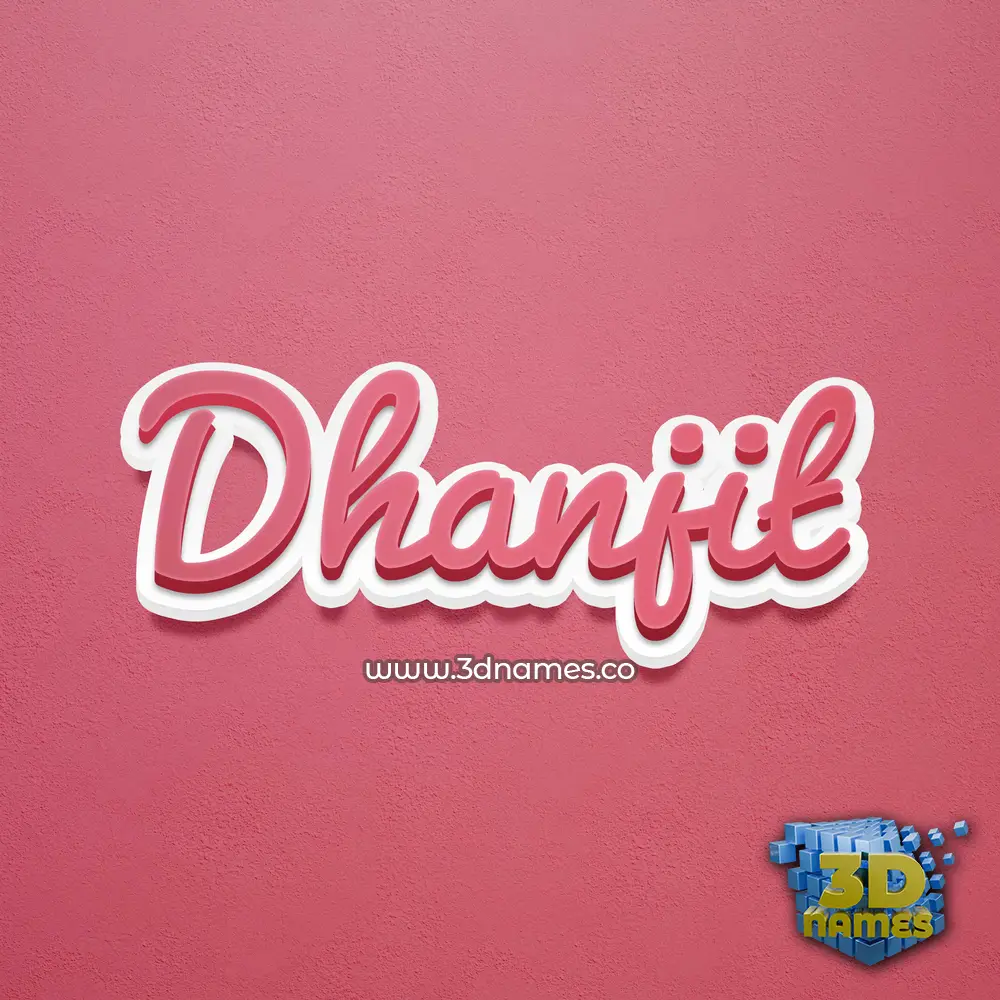 dhanjit in Red Scribble style - 3D name wallpaper