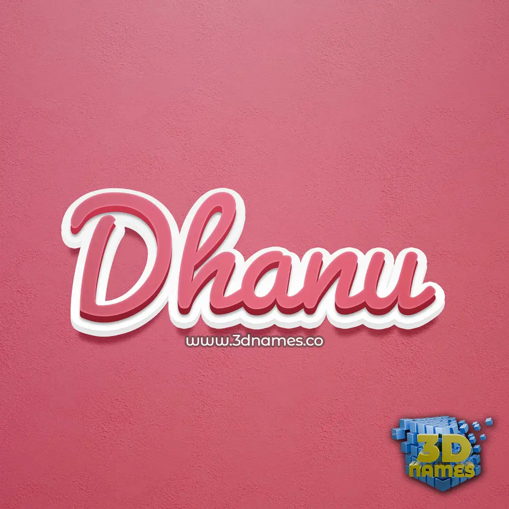 dhanu in Red Scribble style - 3D name wallpaper