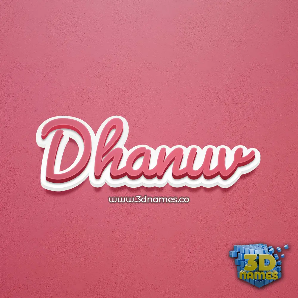 dhanuv in Red Scribble style - 3D name wallpaper