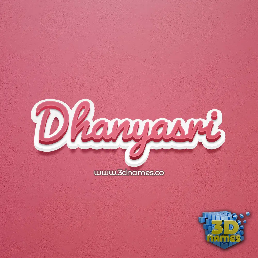 dhanyasri in Red Scribble style - 3D name wallpaper