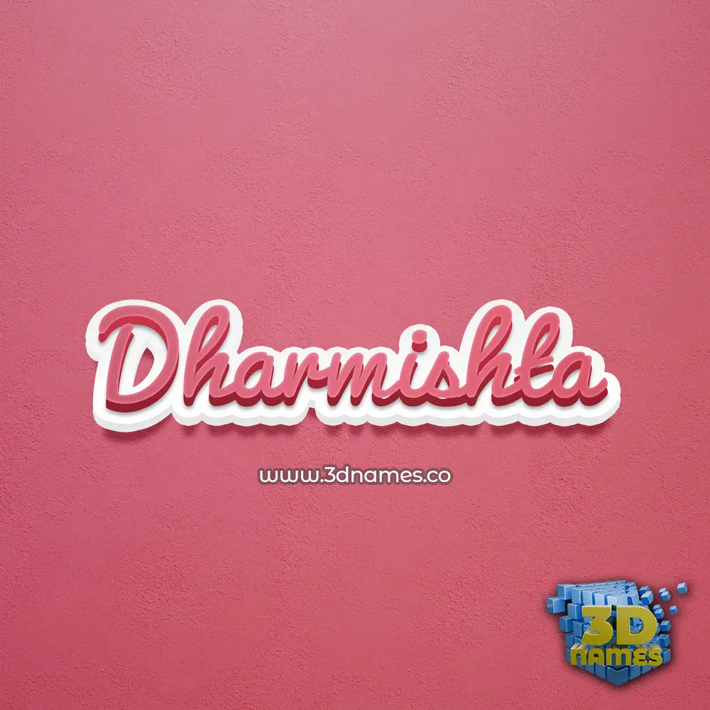 dharmishta in Red Scribble style - 3D name wallpaper