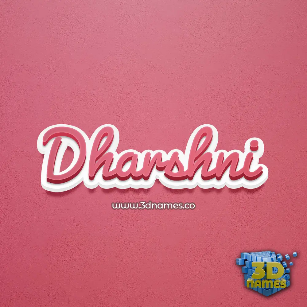 dharshni in Red Scribble style - 3D name wallpaper