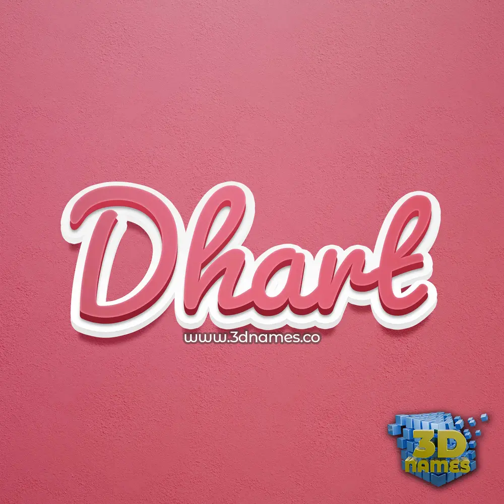 dhart in Red Scribble style - 3D name wallpaper