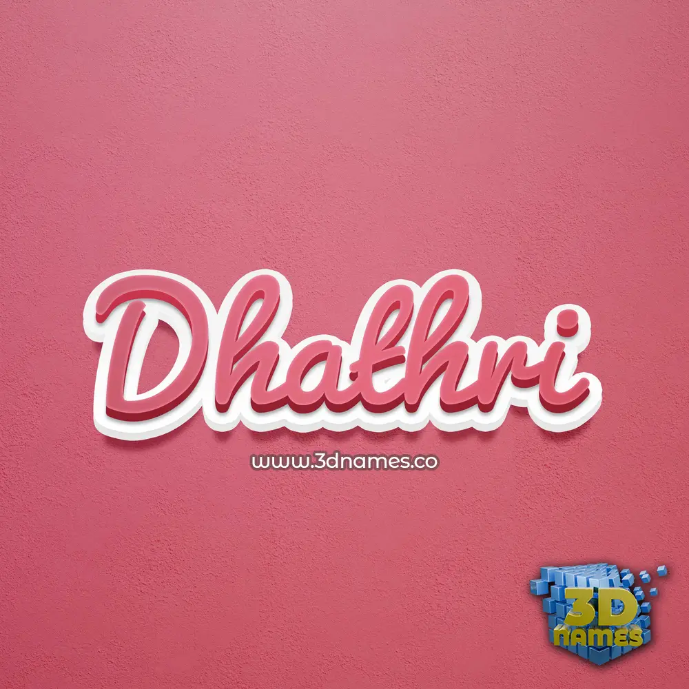 dhathri in Red Scribble style - 3D name wallpaper