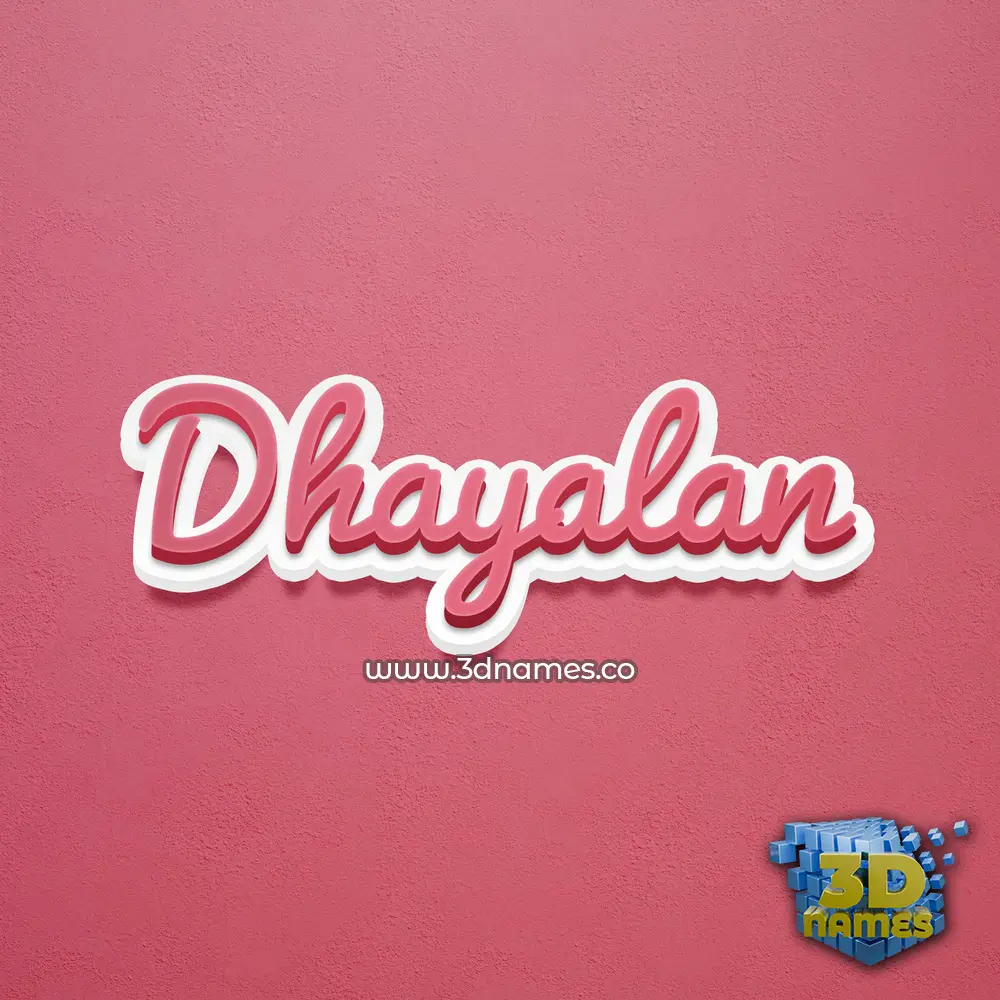 dhayalan in Red Scribble style - 3D name wallpaper