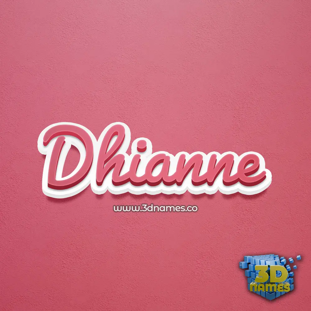 dhianne in Red Scribble style - 3D name wallpaper