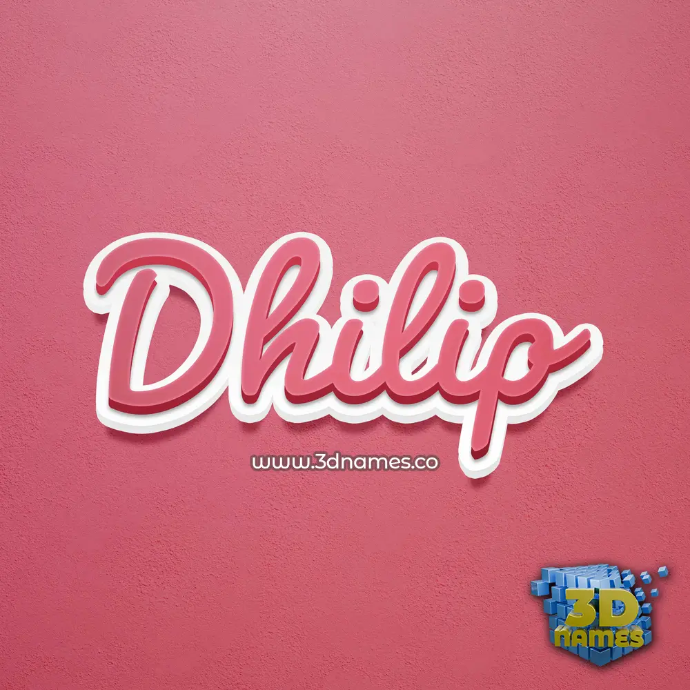 dhilip in Red Scribble style - 3D name wallpaper