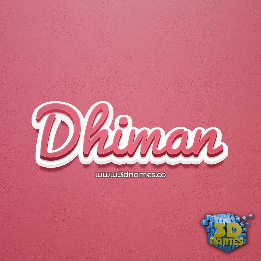 dhiman in Red Scribble style - 3D name wallpaper