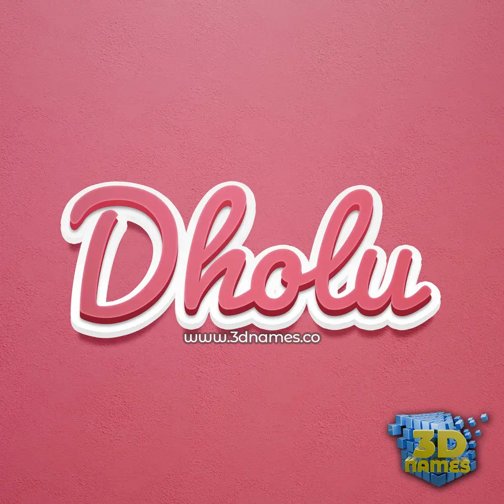 dholu in Red Scribble style - 3D name wallpaper dholu in Red Scribble style - 3D name wallpaper