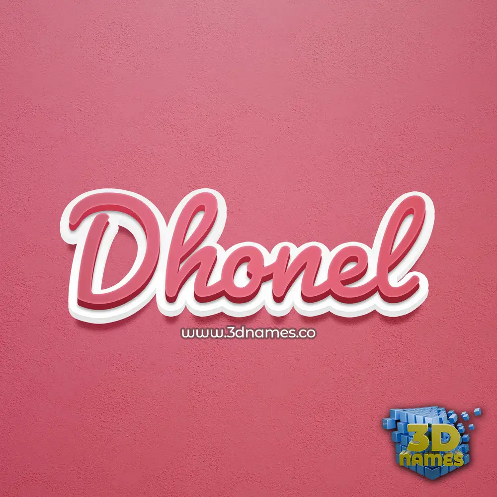 dhonel in Red Scribble style - 3D name wallpaper