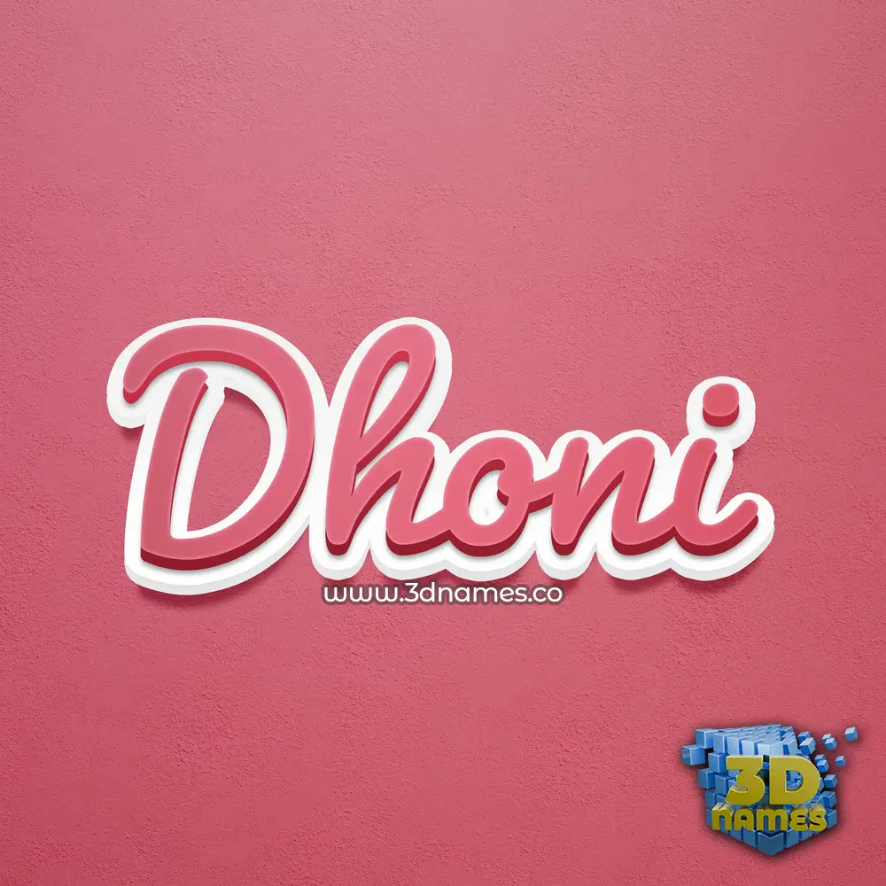 dhoni in Red Scribble style - 3D name wallpaper