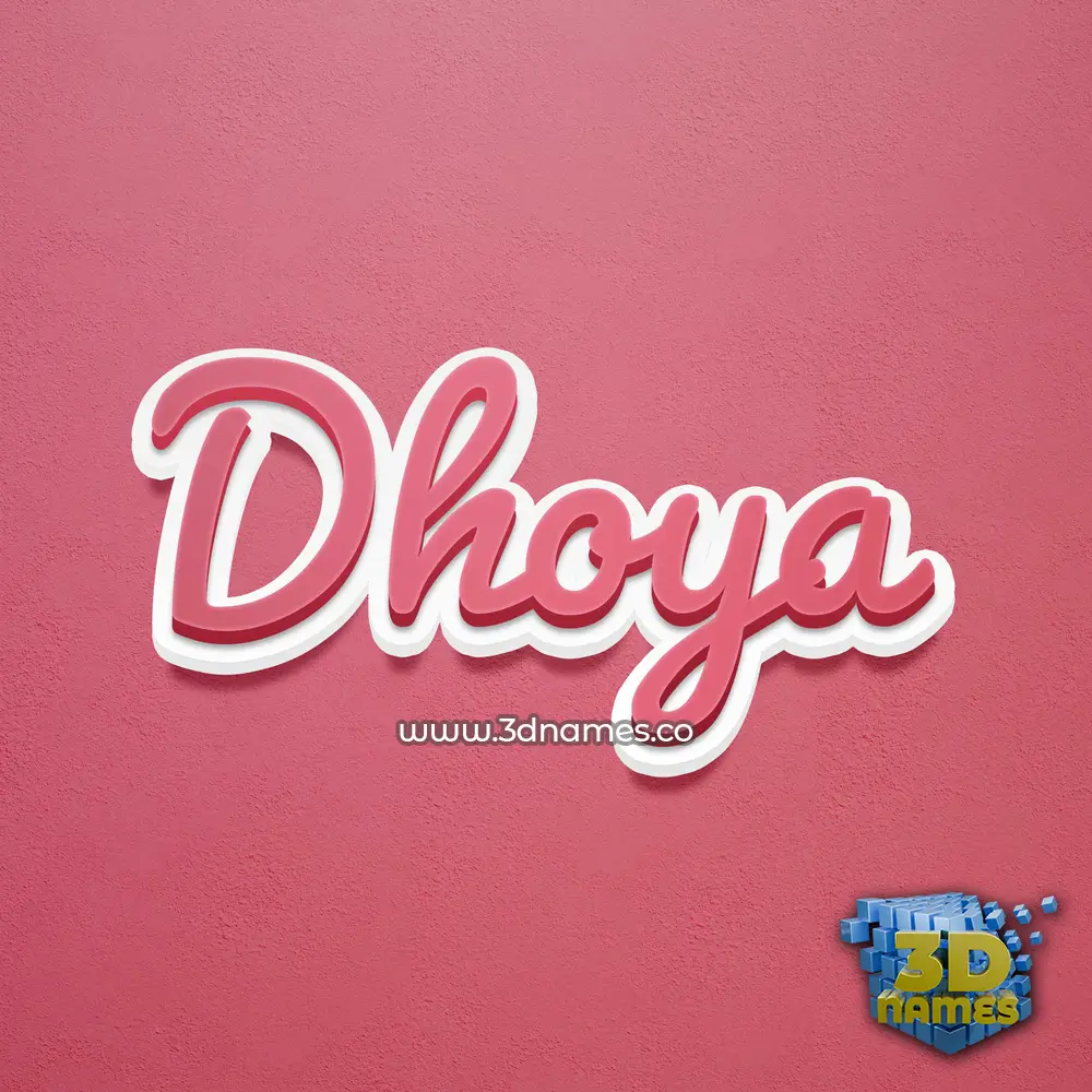 dhoya in Red Scribble style - 3D name wallpaper