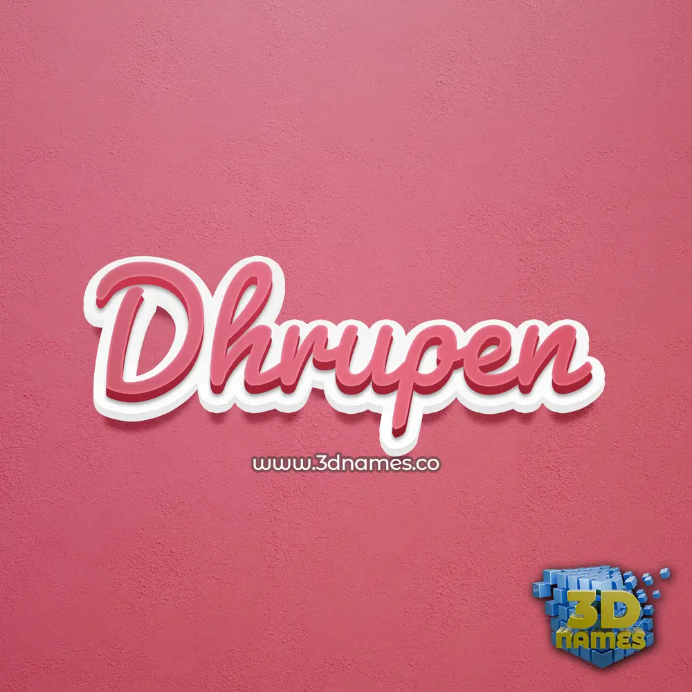 dhrupen in Red Scribble style - 3D name wallpaper