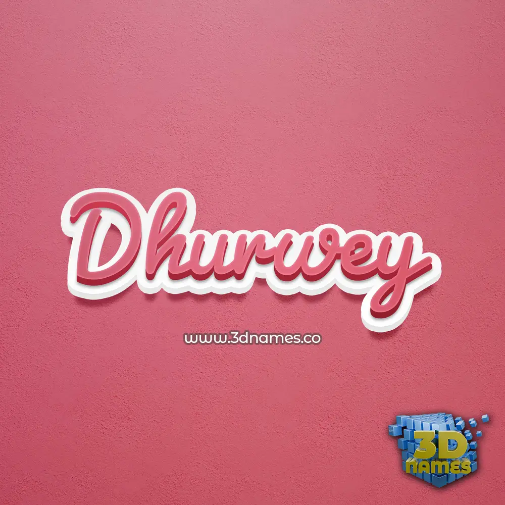 dhurwey in Red Scribble style - 3D name wallpaper