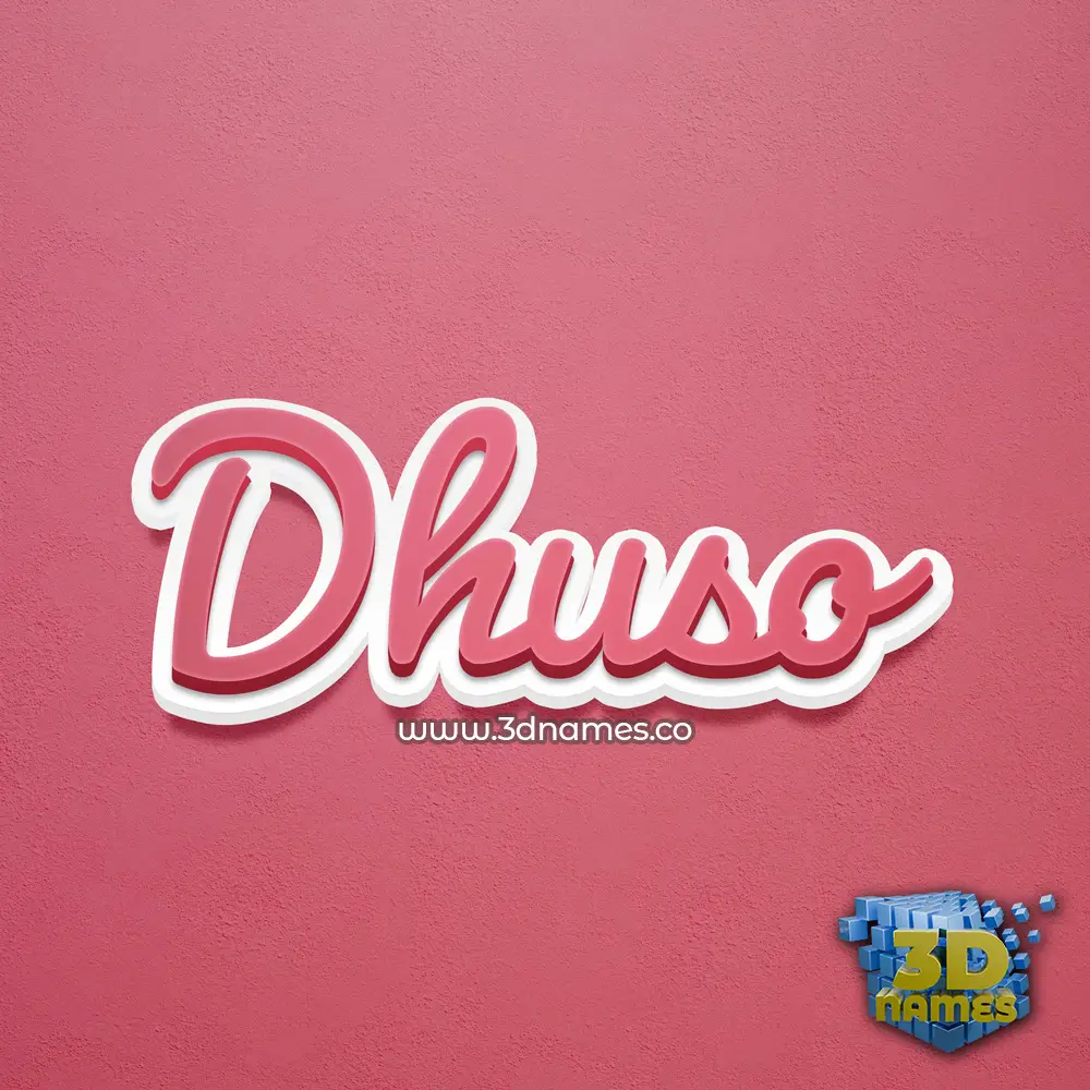 dhuso in Red Scribble style - 3D name wallpaper