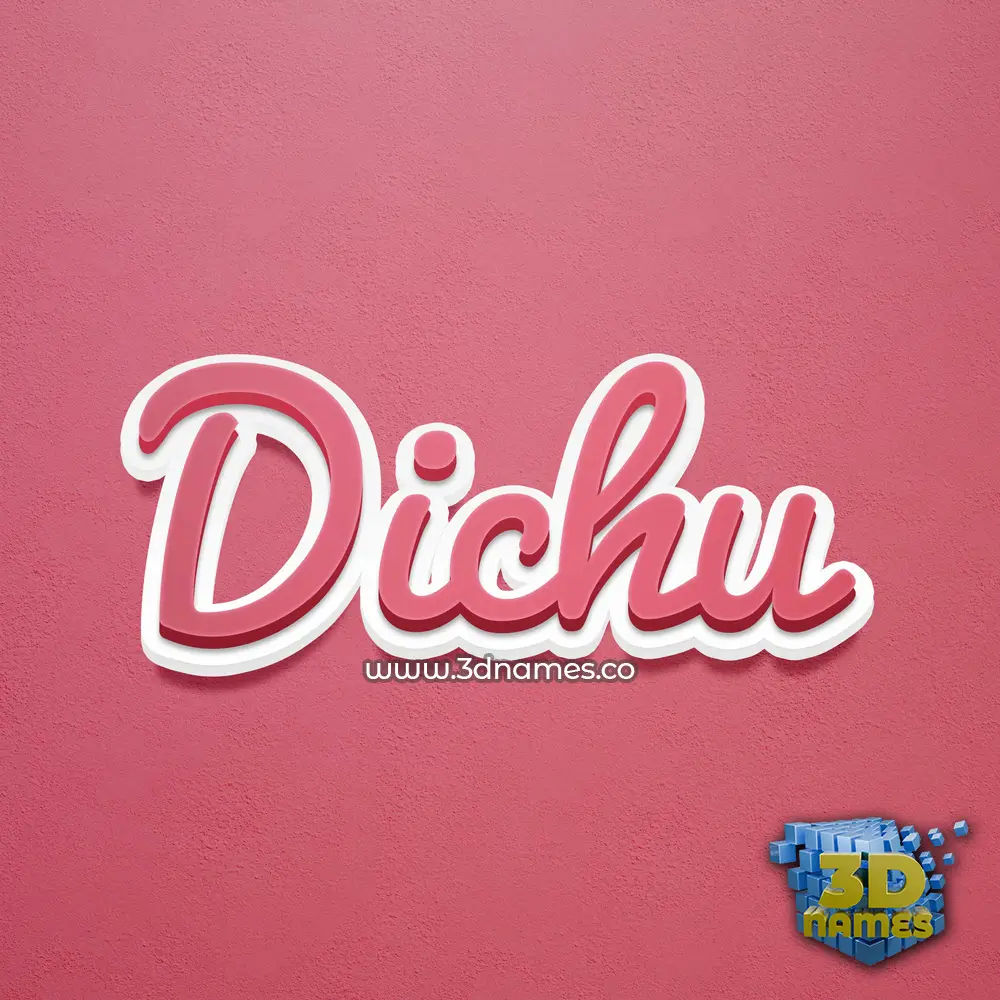 dichu in Red Scribble style - 3D name wallpaper