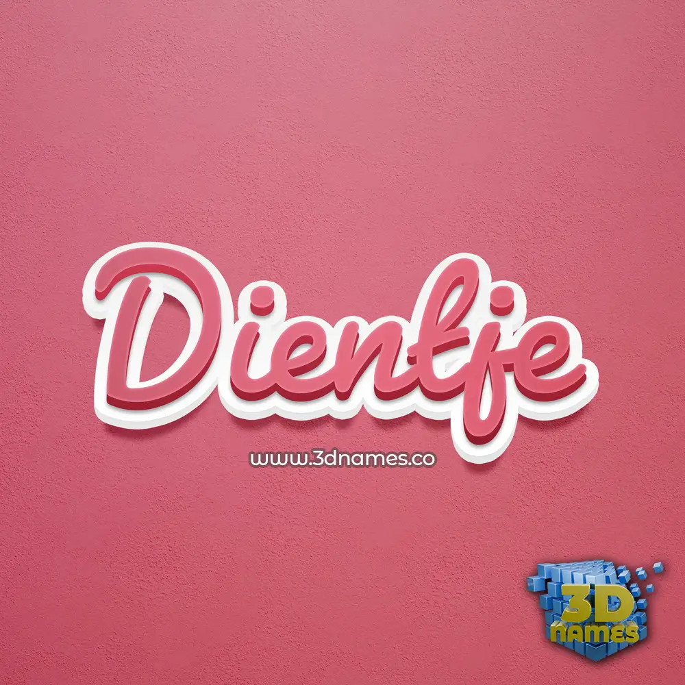 dientje in Red Scribble style - 3D name wallpaper