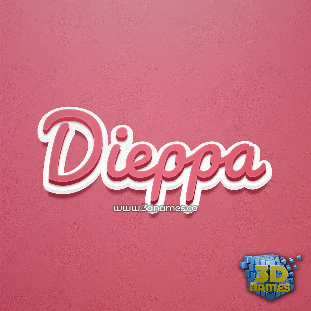 dieppa in Red Scribble style - 3D name wallpaper