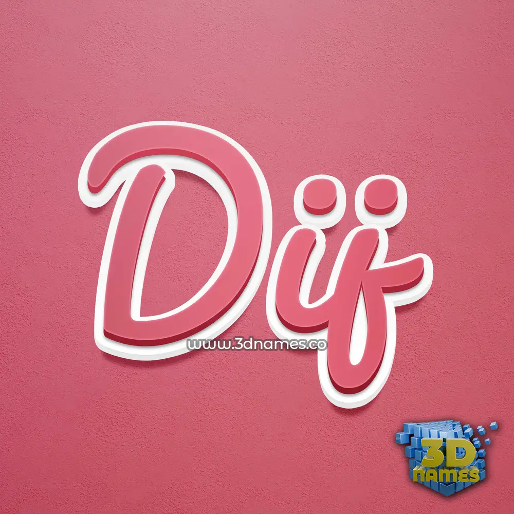 dij in Red Scribble style - 3D name wallpaper