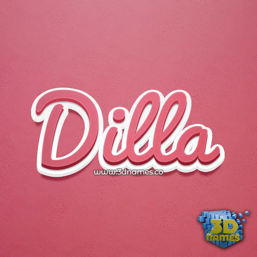 dilla in Red Scribble style - 3D name wallpaper