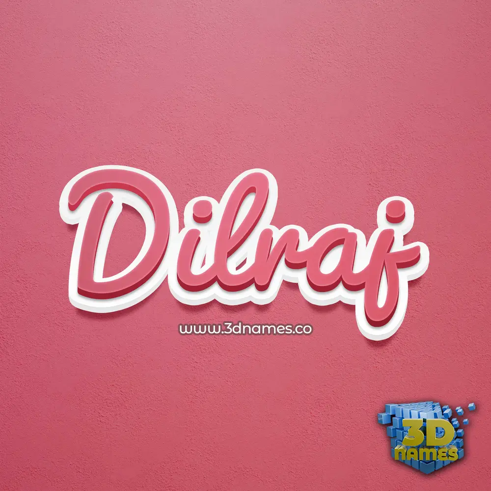 dilraj in Red Scribble style - 3D name wallpaper