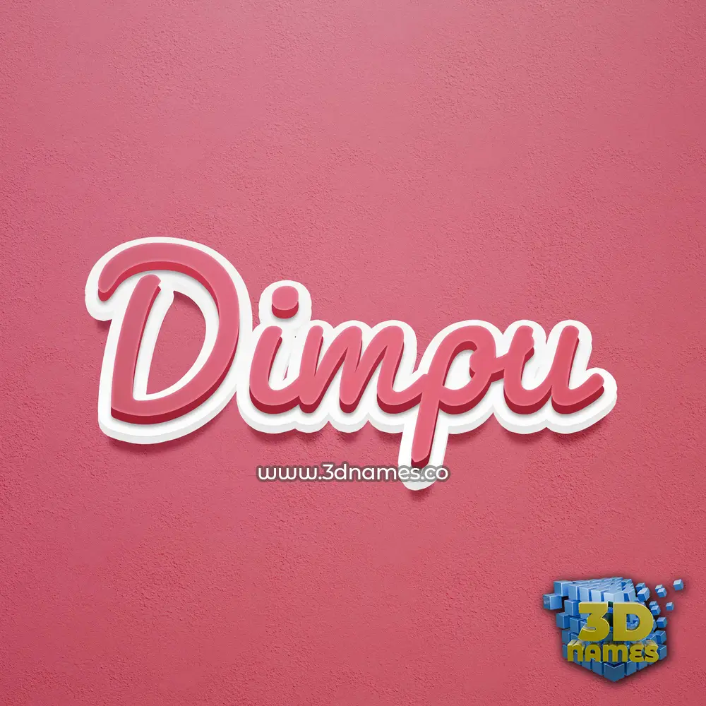dimpu in Red Scribble style - 3D name wallpaper