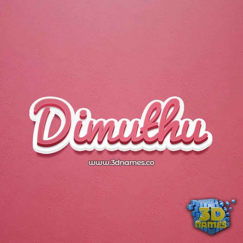 dimuthu in Red Scribble style - 3D name wallpaper