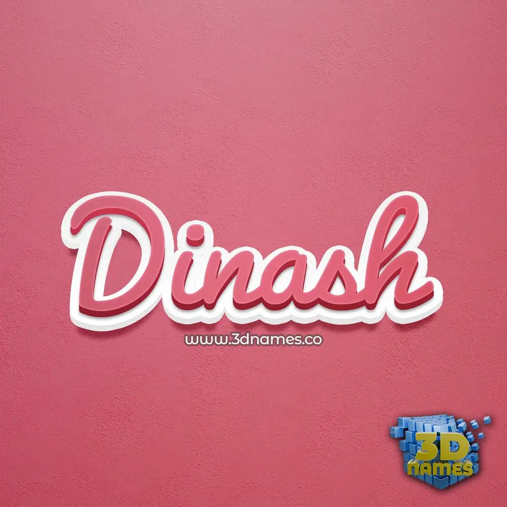 dinash in Red Scribble style - 3D name wallpaper