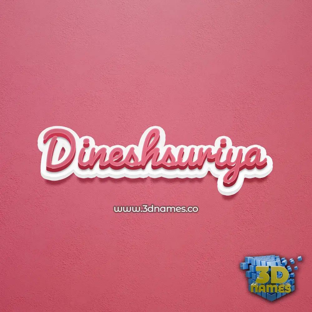 dineshsuriya in Red Scribble style - 3D name wallpaper