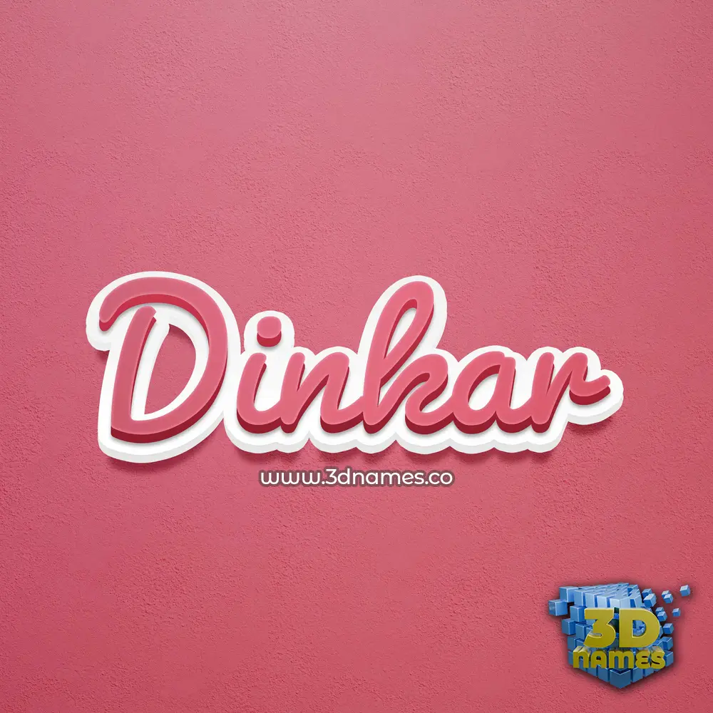 dinkar in Red Scribble style - 3D name wallpaper