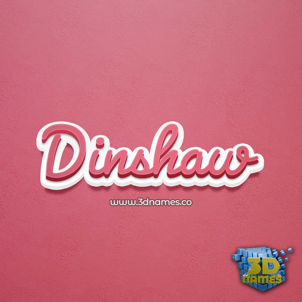 dinshaw in Red Scribble style - 3D name wallpaper