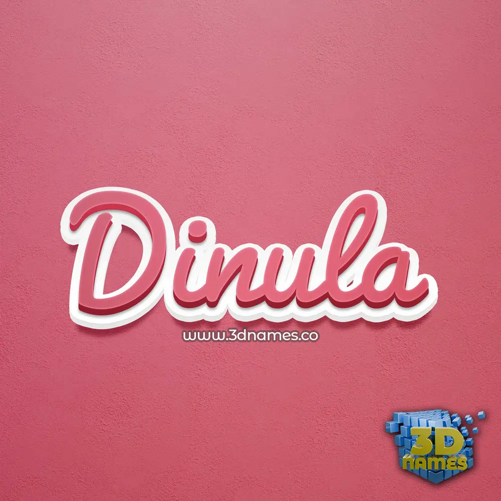 dinula in Red Scribble style - 3D name wallpaper