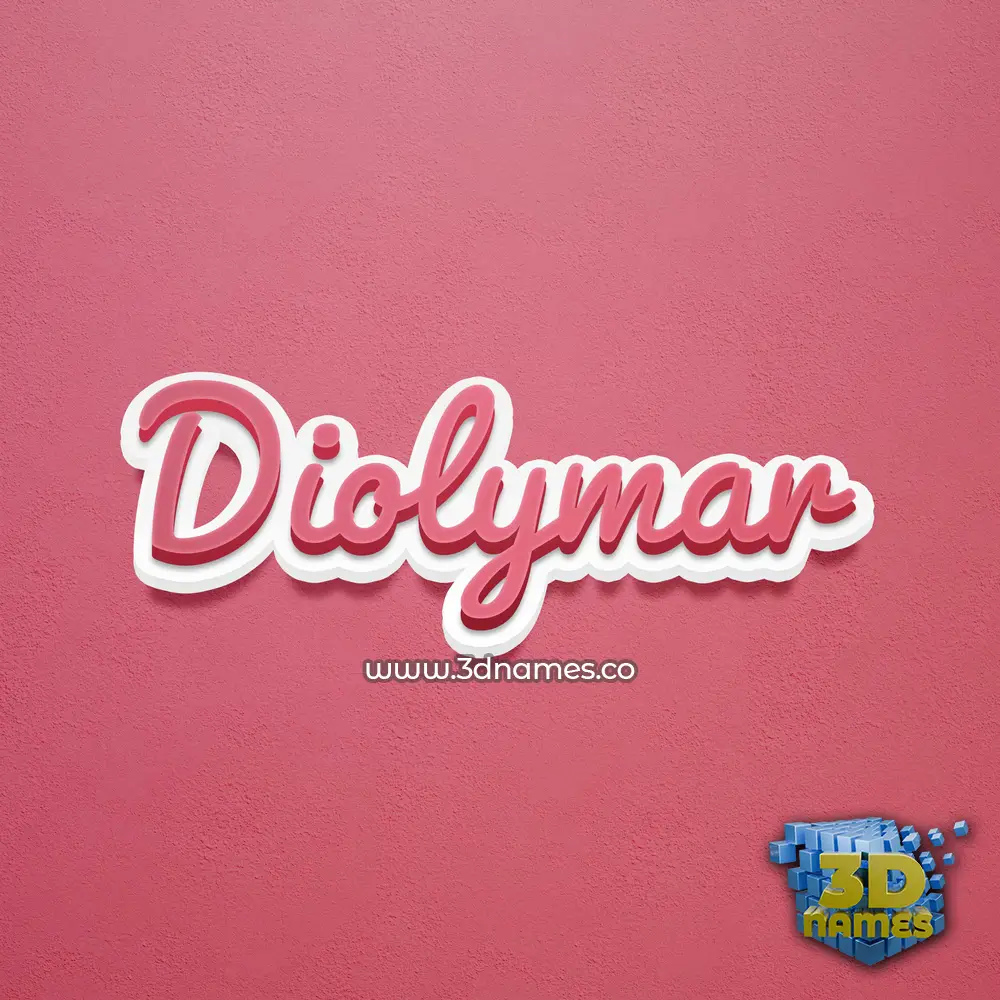 diolymar in Red Scribble style - 3D name wallpaper