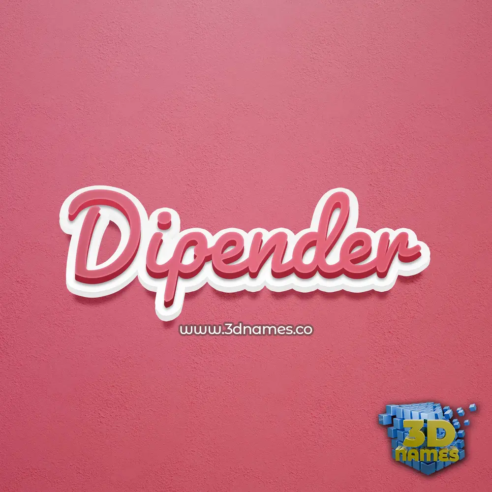 dipender in Red Scribble style - 3D name wallpaper