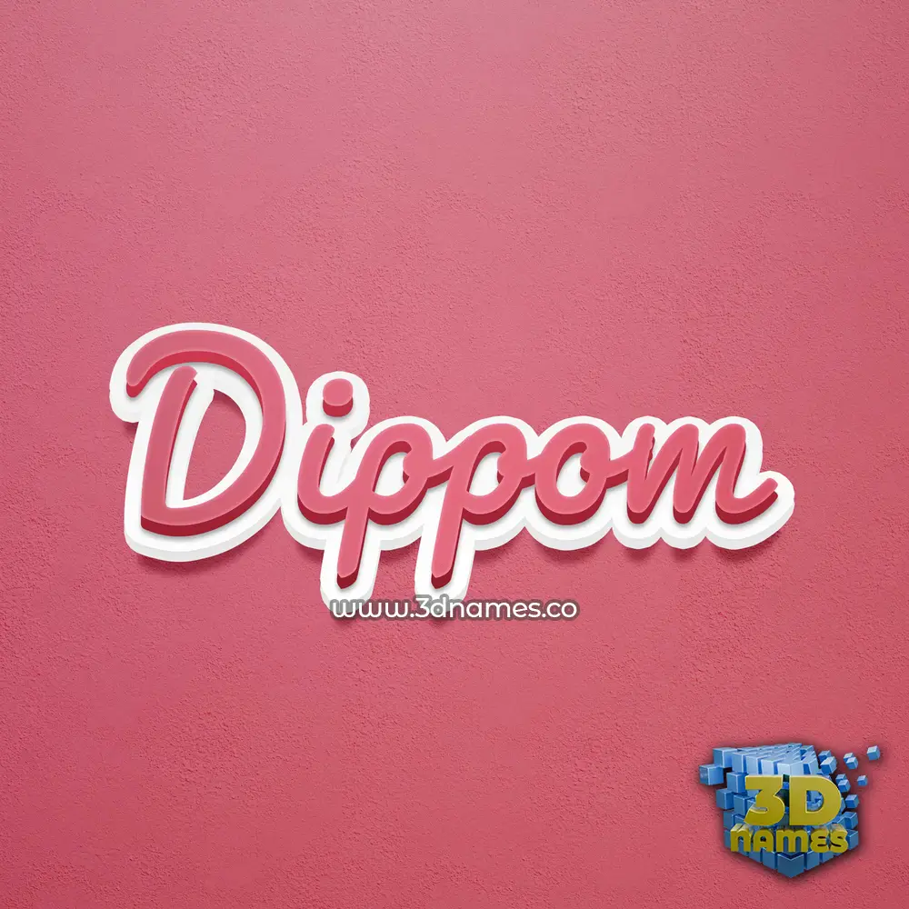 dippom in Red Scribble style - 3D name wallpaper