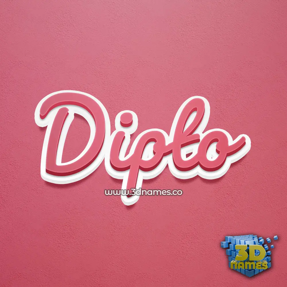 dipto in Red Scribble style - 3D name wallpaper