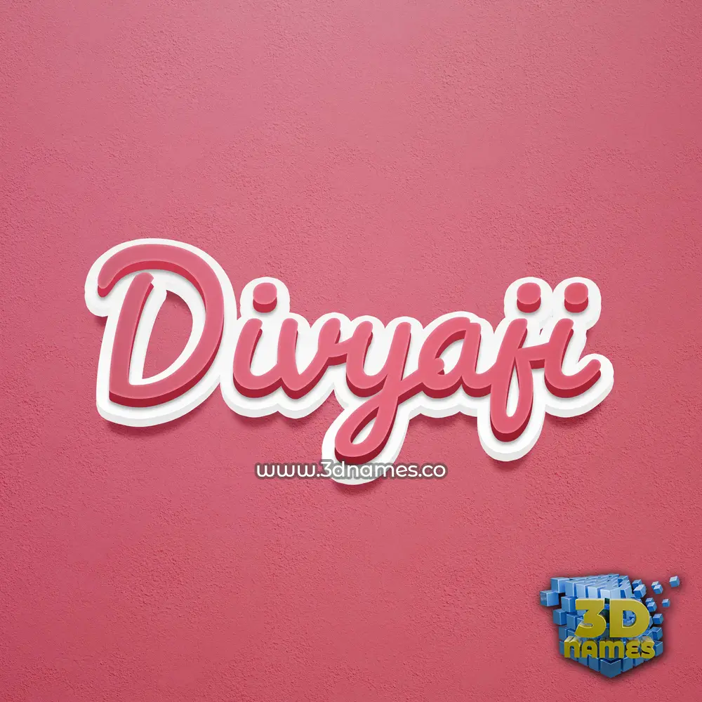 divyaji in Red Scribble style - 3D name wallpaper