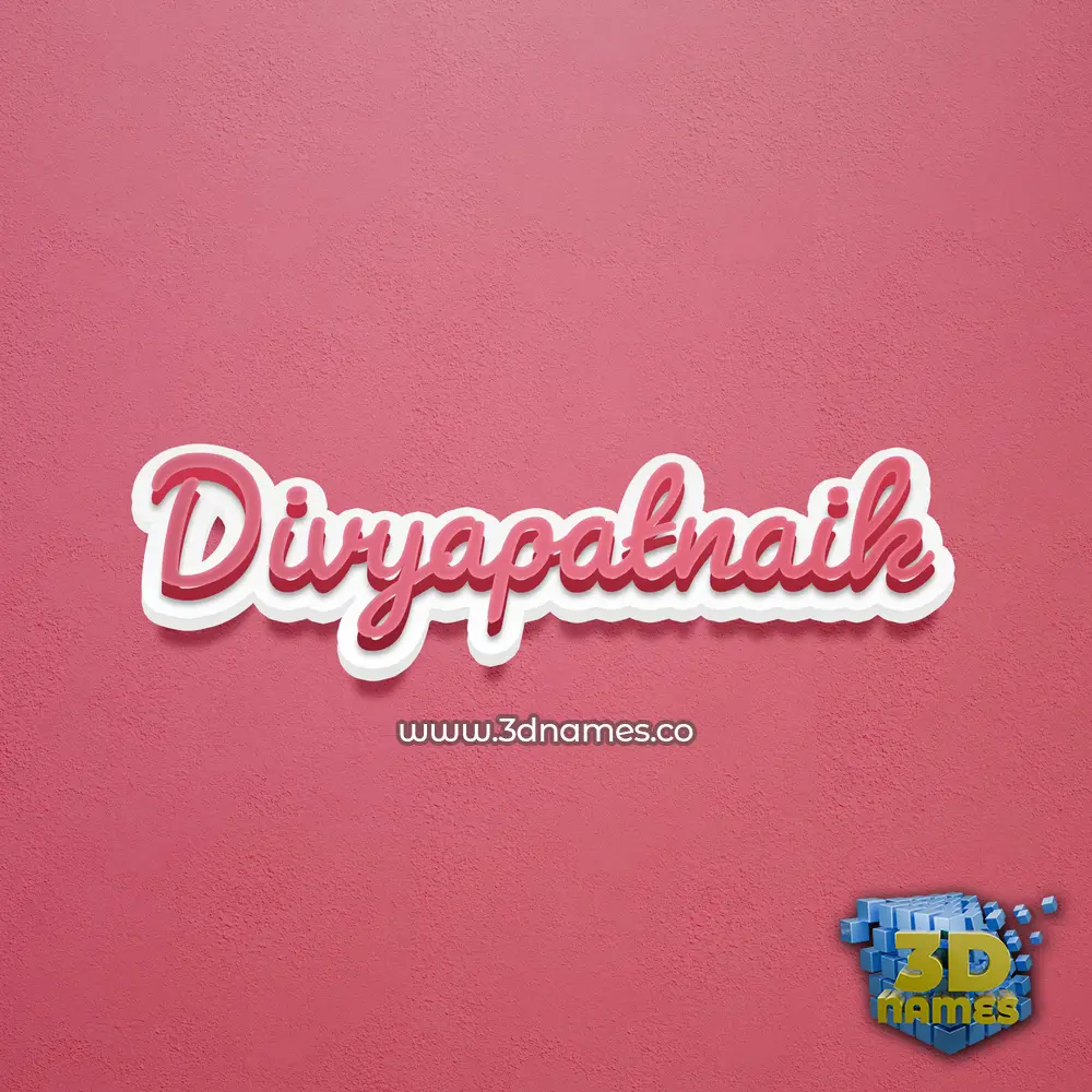 divyapatnaik in Red Scribble style - 3D name wallpaper