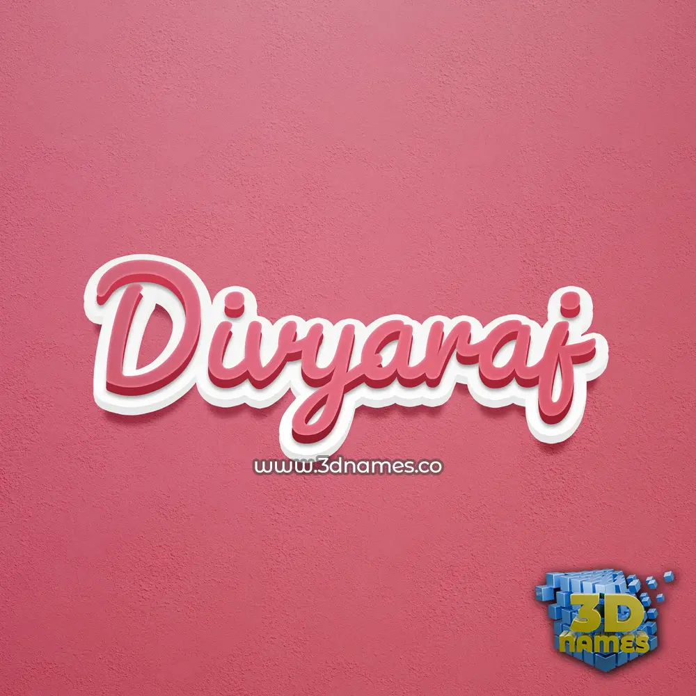 divyaraj in Red Scribble style - 3D name wallpaper