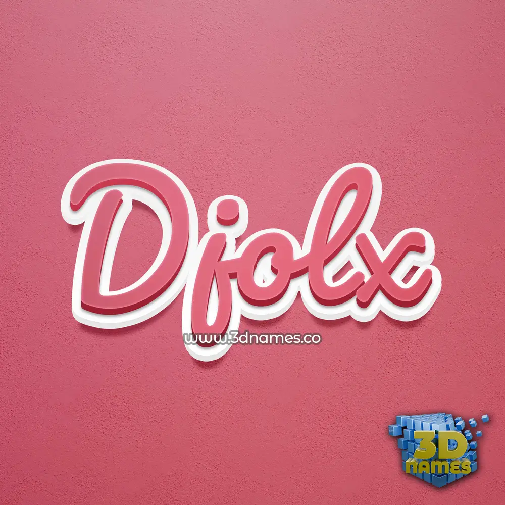 djolx in Red Scribble style - 3D name wallpaper